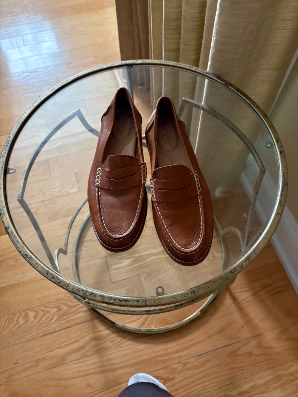 Sperry loafer cognac with beige stitching - Picture 1 of 5
